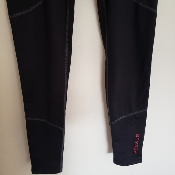 Spyder Active Mens Black Legging Tights Base Layer Banded Pro Web New Medium - Picture 6 of 13